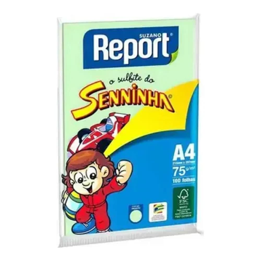 PAPEL SULFITE A4 75g REPORT VERDE 100fls