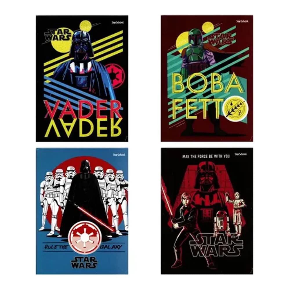 STARSCHOOL CADERNO COSTURADO STAR WARS 80FL