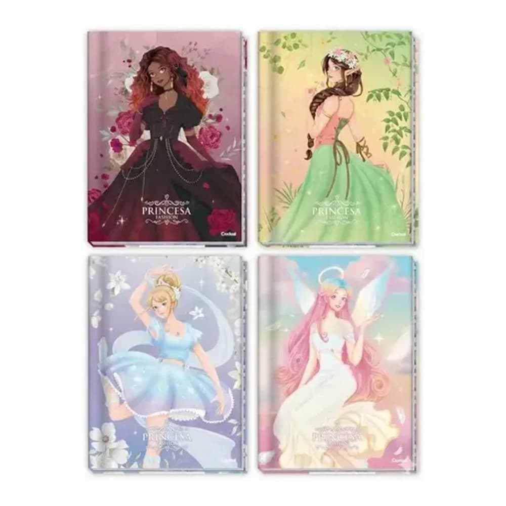 CADERNO PRINCESA FASHION BROCHURÃO 80 FOLHAS