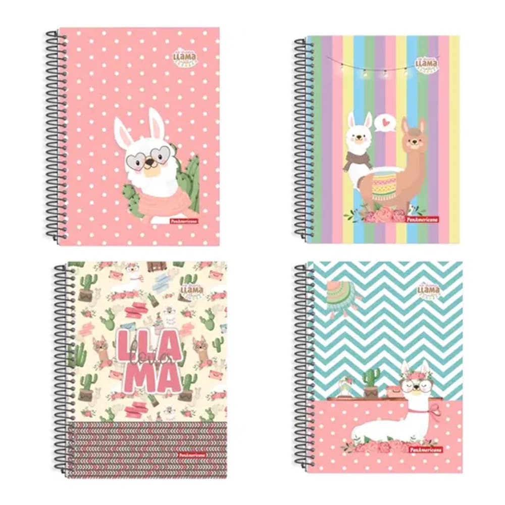 CADERNO LLAMA PANAMERICANA MINIMO 180 FOLHAS