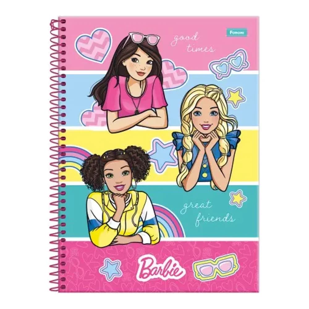 CADERNO 10 MATERIAS BARBIE FIT FORONI