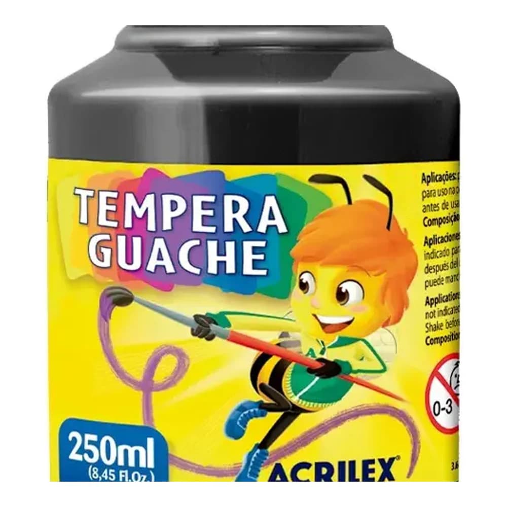 TINTA GUACHE PRETO 250ml