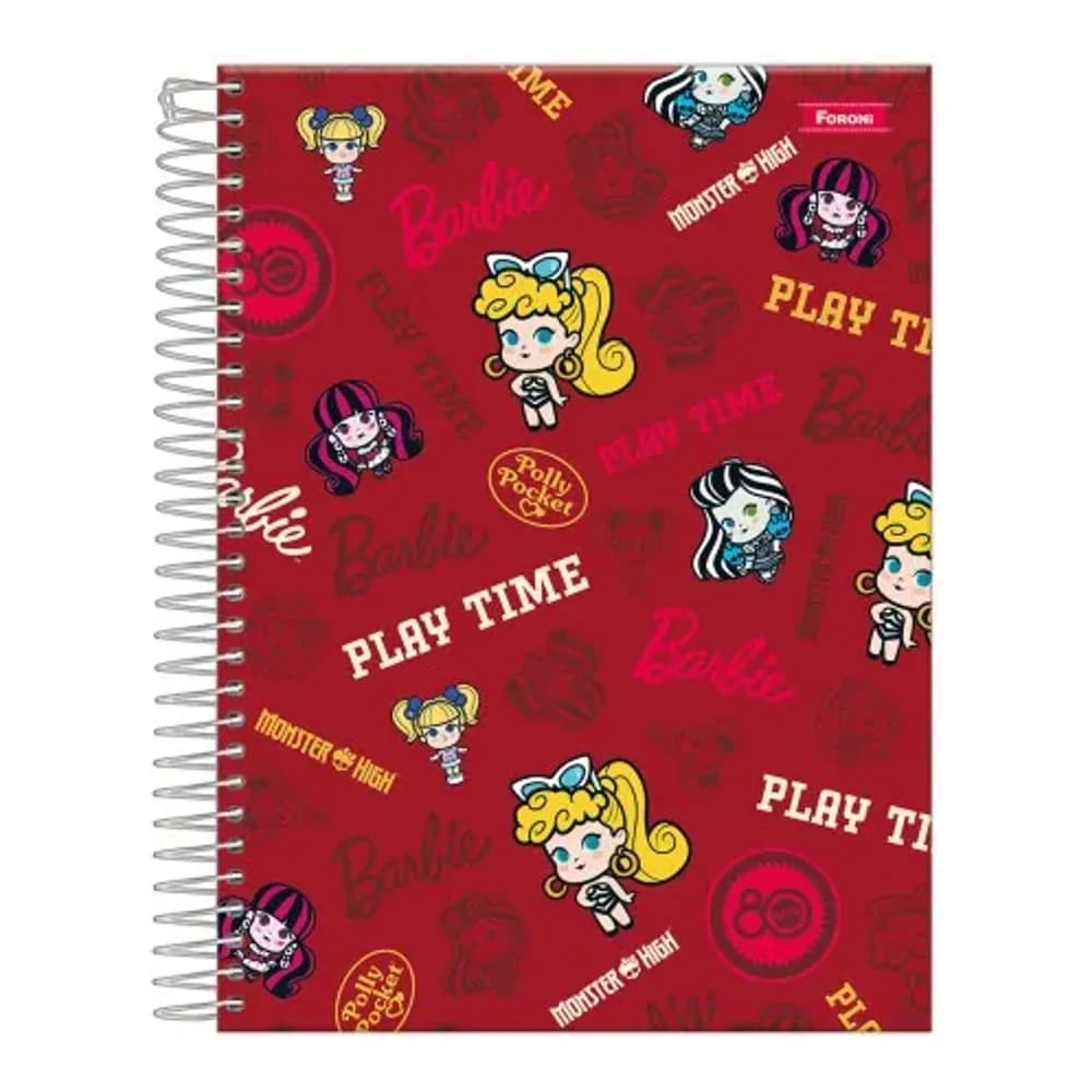 CADERNO 01 MATERIA MATTEL 80 ANOS FORONI
