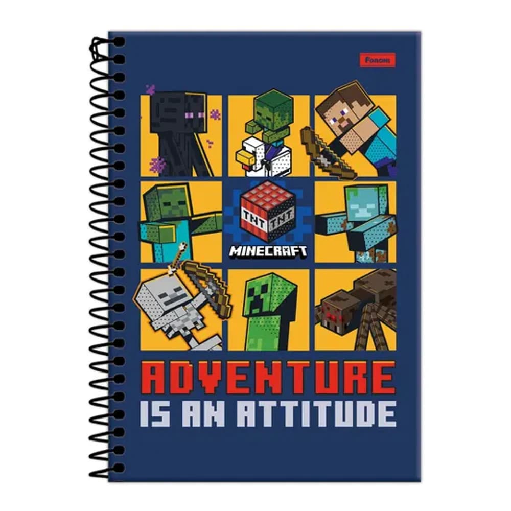 CADERNO 10 MATERIAS  MINECRAFT FORONI