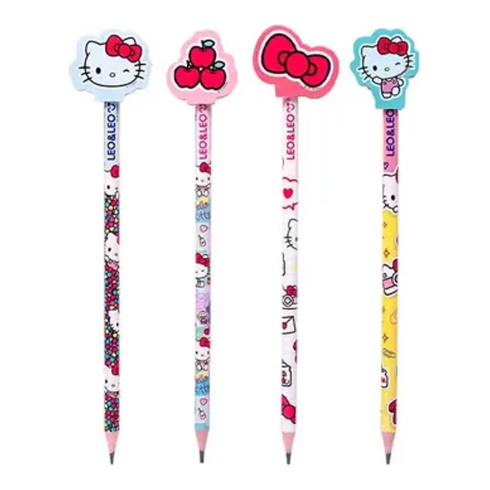 LAPIS HB COM BORRACHA HELLO KITTY