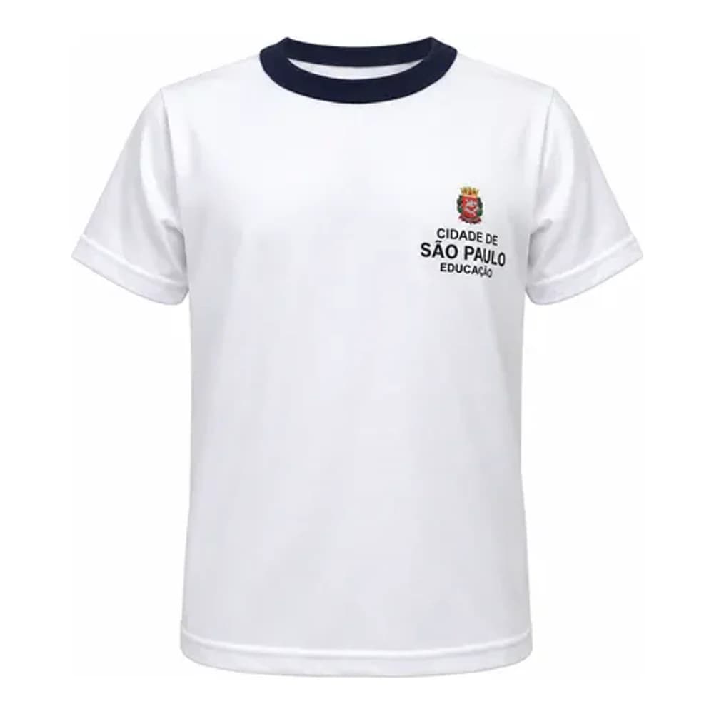 Camiseta Escolar Gola Azul