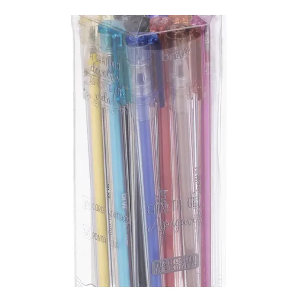 CANETA ESFEROGRÁFICA DIVERT GEL APAG 0.7MM - COLORS - POTE C/ 12UN