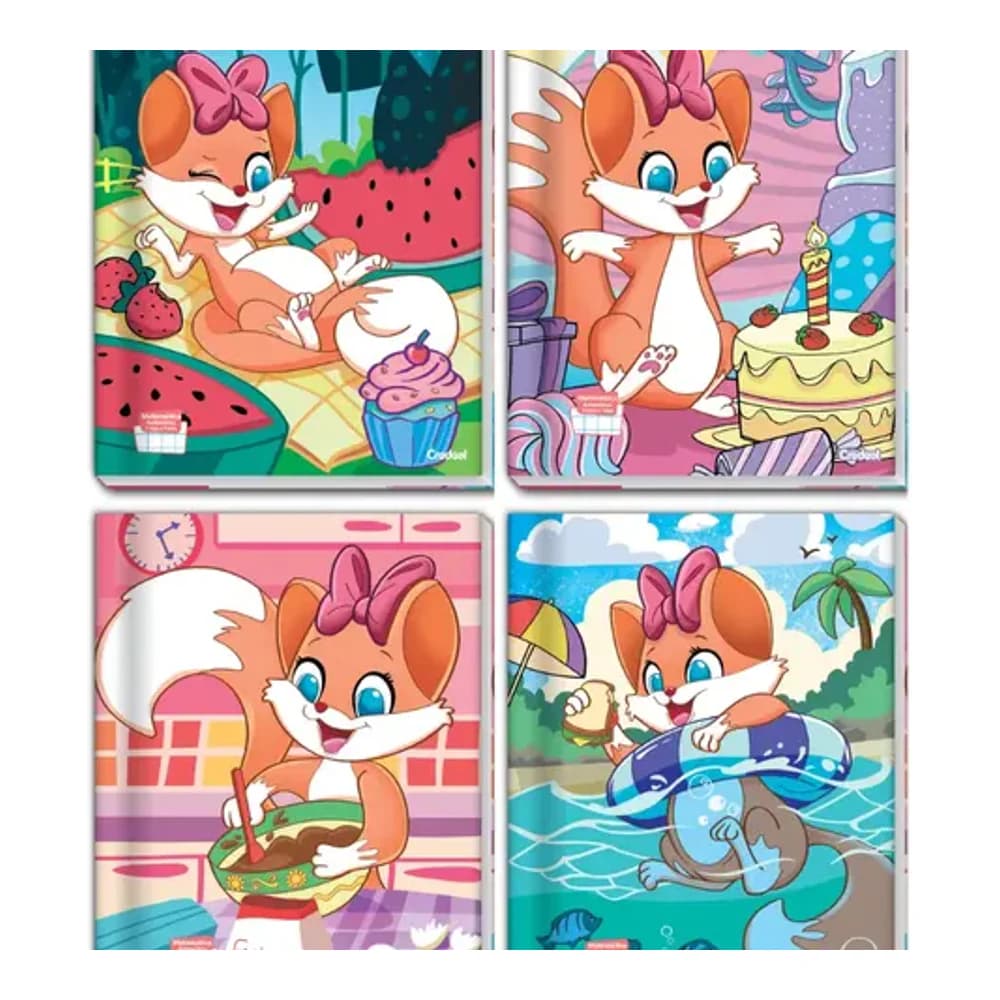 CADERNO  FOXY KIDS BROCHURÃO 96 FOLHAS