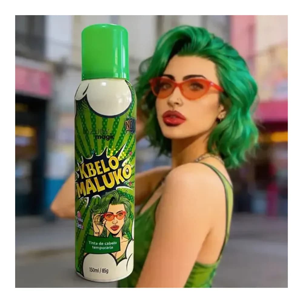 Tinta para Cabelo Spray 150ml Verde Neon
