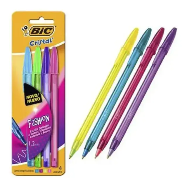 KIT CANETAS BIC FASHION COM 4UND SIXPEL