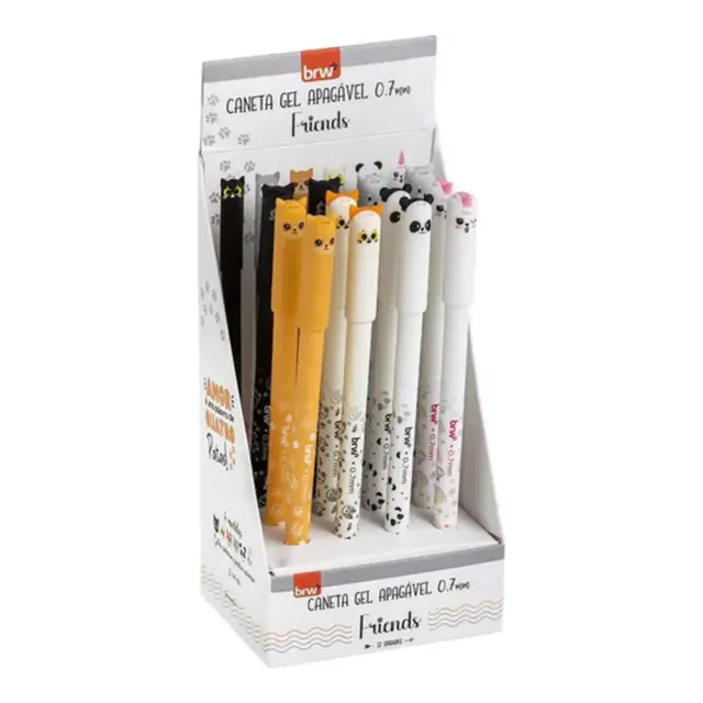 CANETA ESF.0.7MM DIVERT GEL APAGAVEL FRIENDS BRW