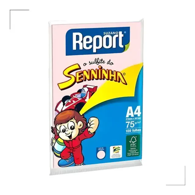 PAPEL SULFITE A4 75g REPORT ROSA 100fls
