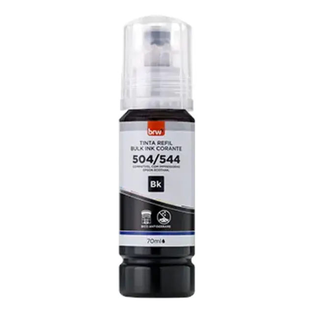 TINTA REFIL CORANTE 544 BLACK P/ EPSON 70ml - CX C/ 1UN