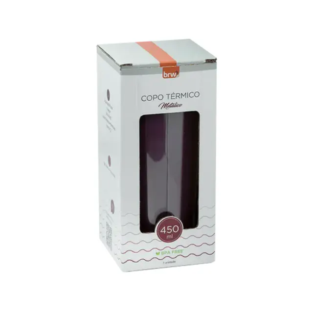 COPO METÁLICO TÉRMICO 450ML - VERMELHO ESCURO