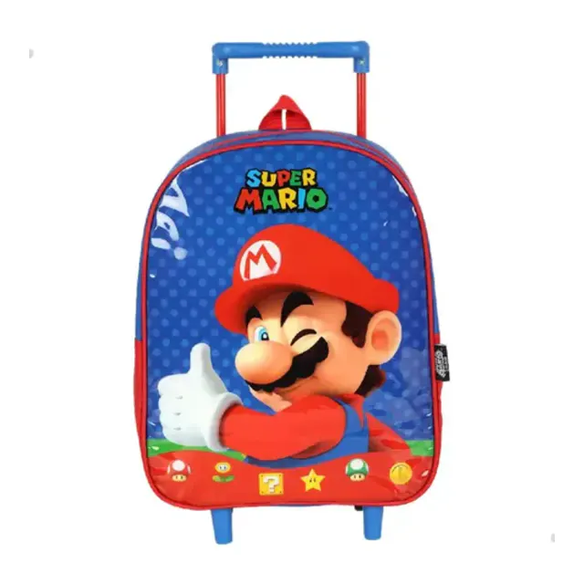 MOCHILA  RODINHA MARIO BROS AZUL